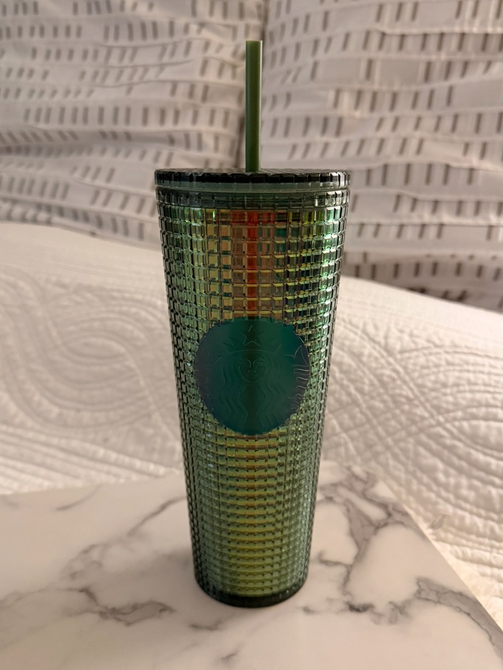 Starbucks Iridescent Studded Tumbler - Green and Gold Shift NWT